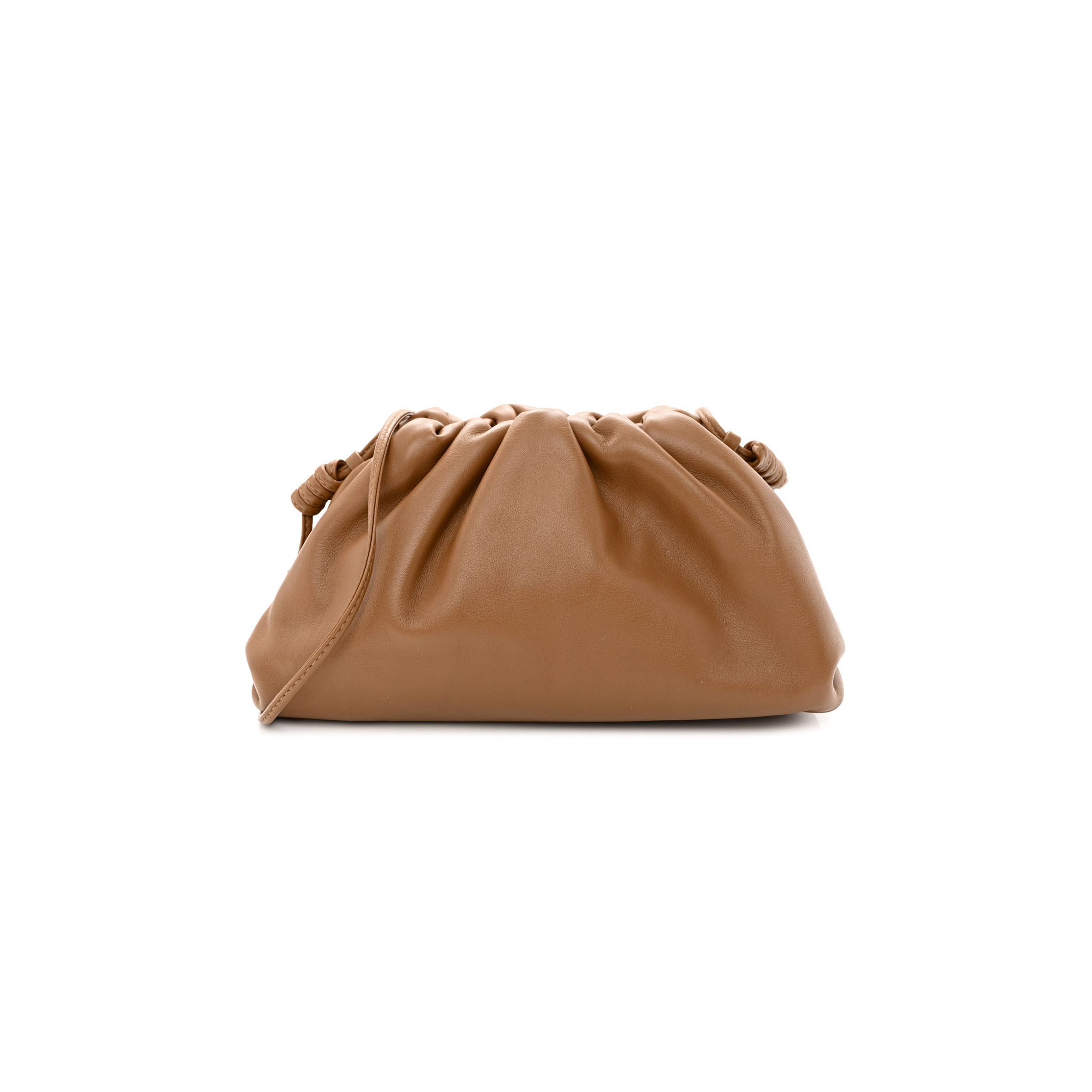 BOTTEGA VENETA BUTTER CALFSKIN THE MINI POUCH CAMEL (22*11*6cm)