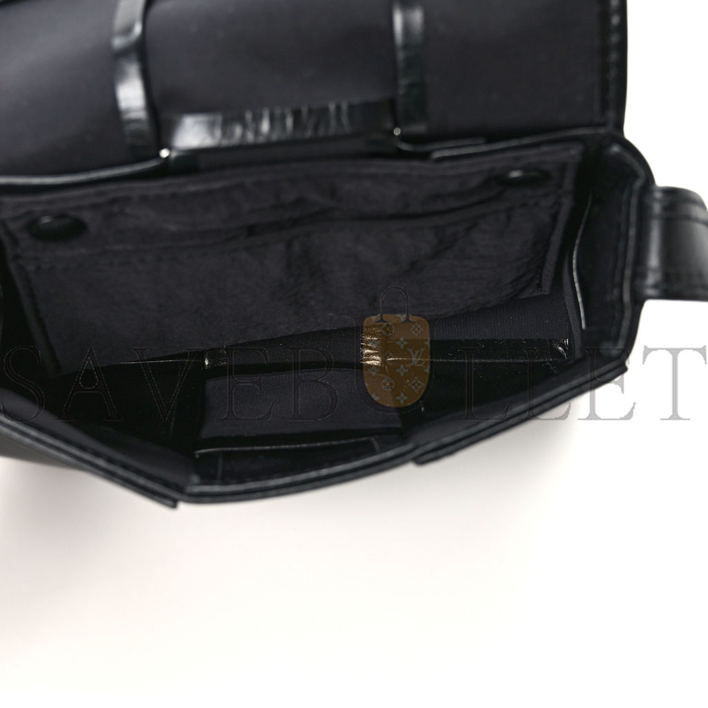 BOTTEGA VENETA PAPER CALFSKIN MAXI INTRECCIO EXTRA MINI CASSETTE CROSSBODY BAG BLACK (13*9*5cm)