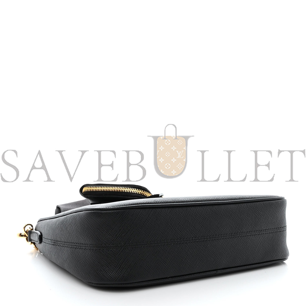 PRADA SAFFIANO LUX RE-EDITION 2005 SHOULDER BAG BLACK (22*17*6cm)