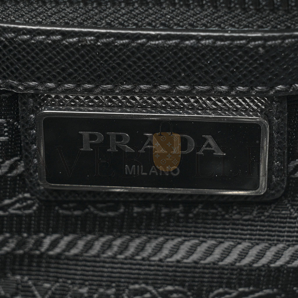 PRADA RE-NYLON SAFFIANO MESSENGER BAG BLACK (28*25*6cm)