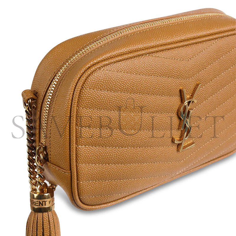 YSL MINI LOU QUILTED CAMERA BAG NATURAL DARK GOLD 39580966977617 (19*10.5*5cm)