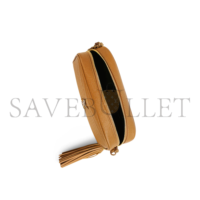 YSL MINI LOU QUILTED CAMERA BAG NATURAL DARK GOLD 39580966977617 (19*10.5*5cm)