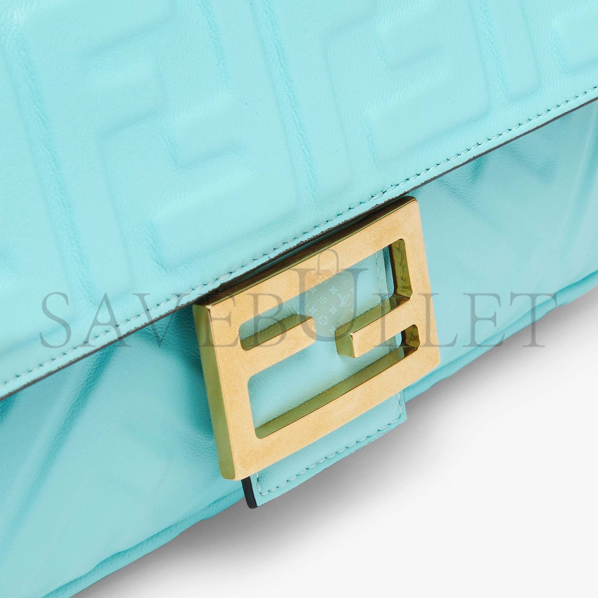 FENDI BAGUETTE - TURQUOISE NAPPA LEATHER BAG 8BR600A72VF1JTY (27*15*6cm)