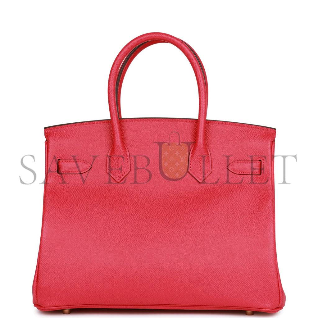 HERMES BIRKIN 30 ROSE EXTREME EPSOM GOLD HARDWARE (30cm)