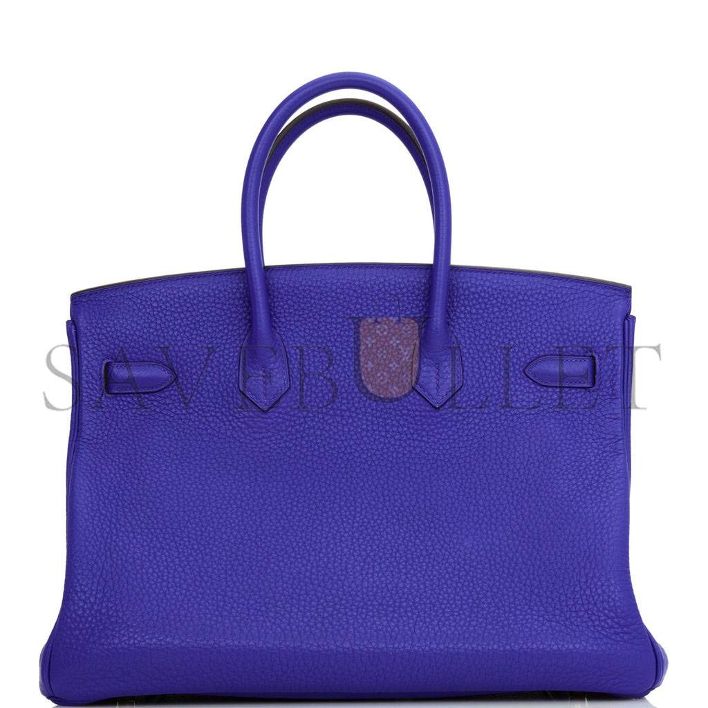 HERMES SPECIAL ORDER (HSS) BIRKIN 35 BLEU ELECTRIC VERSO CLEMENCE GOLD HARDWARE (35*25*18cm)