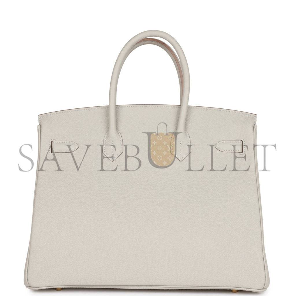 HERMES BIRKIN 35 GRIS PERLE TOGO GOLD HARDWARE 39891068813406 (35cm)