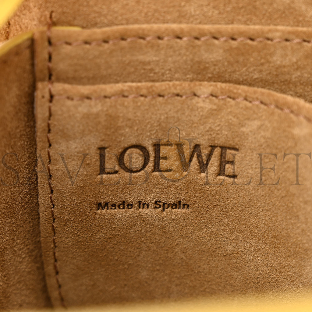 LOEWE CALFSKIN JACQUARD MINI GATE DUAL BAG DARK YELLOW (19*14*9cm)