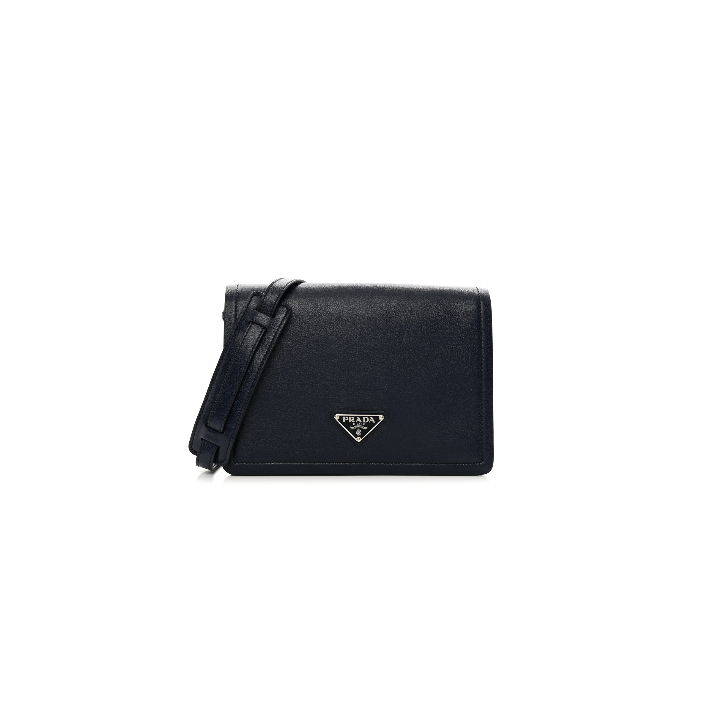 PRADA GLACE CALF SHOULDER BAG BALTICO (23*17*9cm)