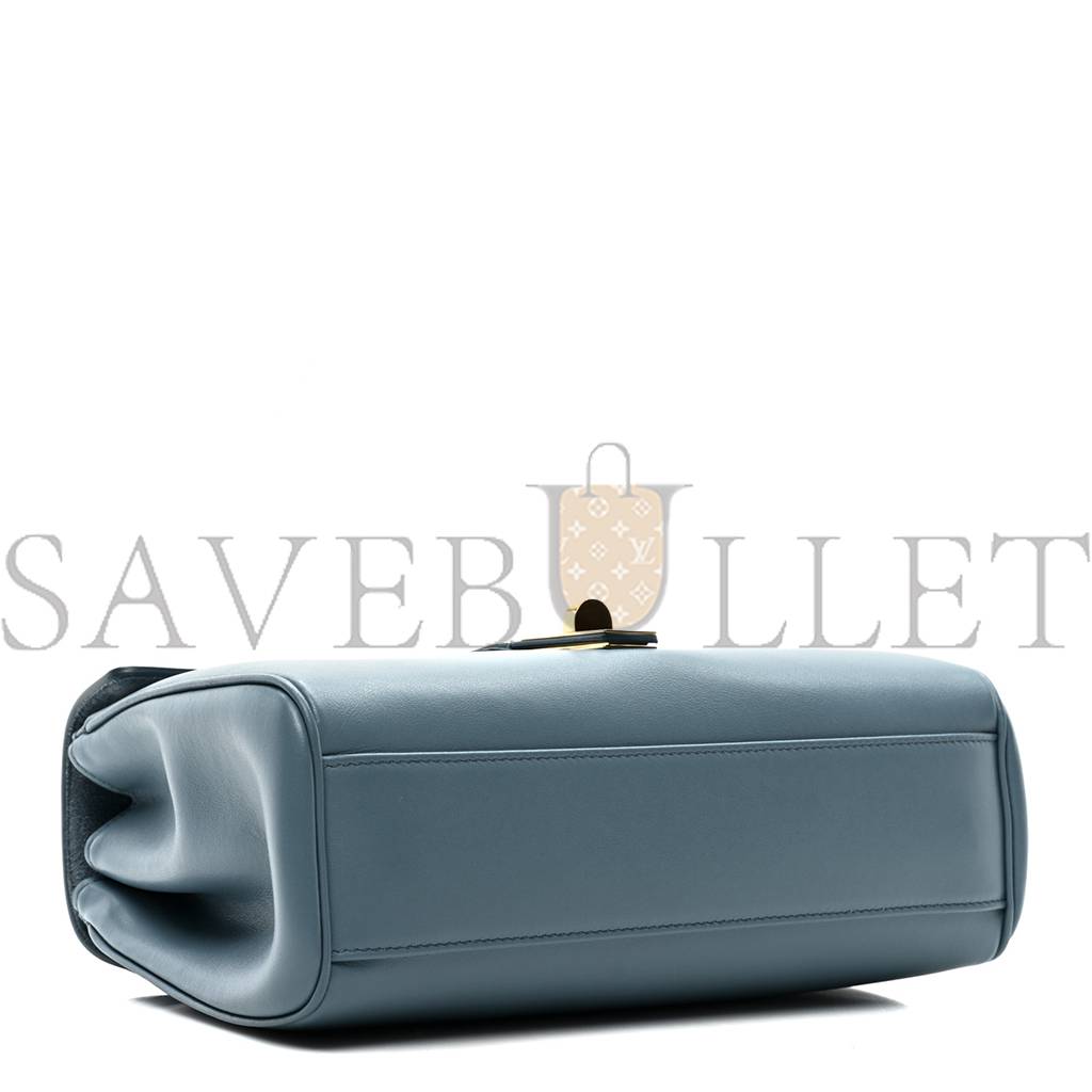 CELINE SMOOTH CALFSKIN TEEN SOFT 16 SHOULDER BAG BLUE GREY (24*17*8cm)