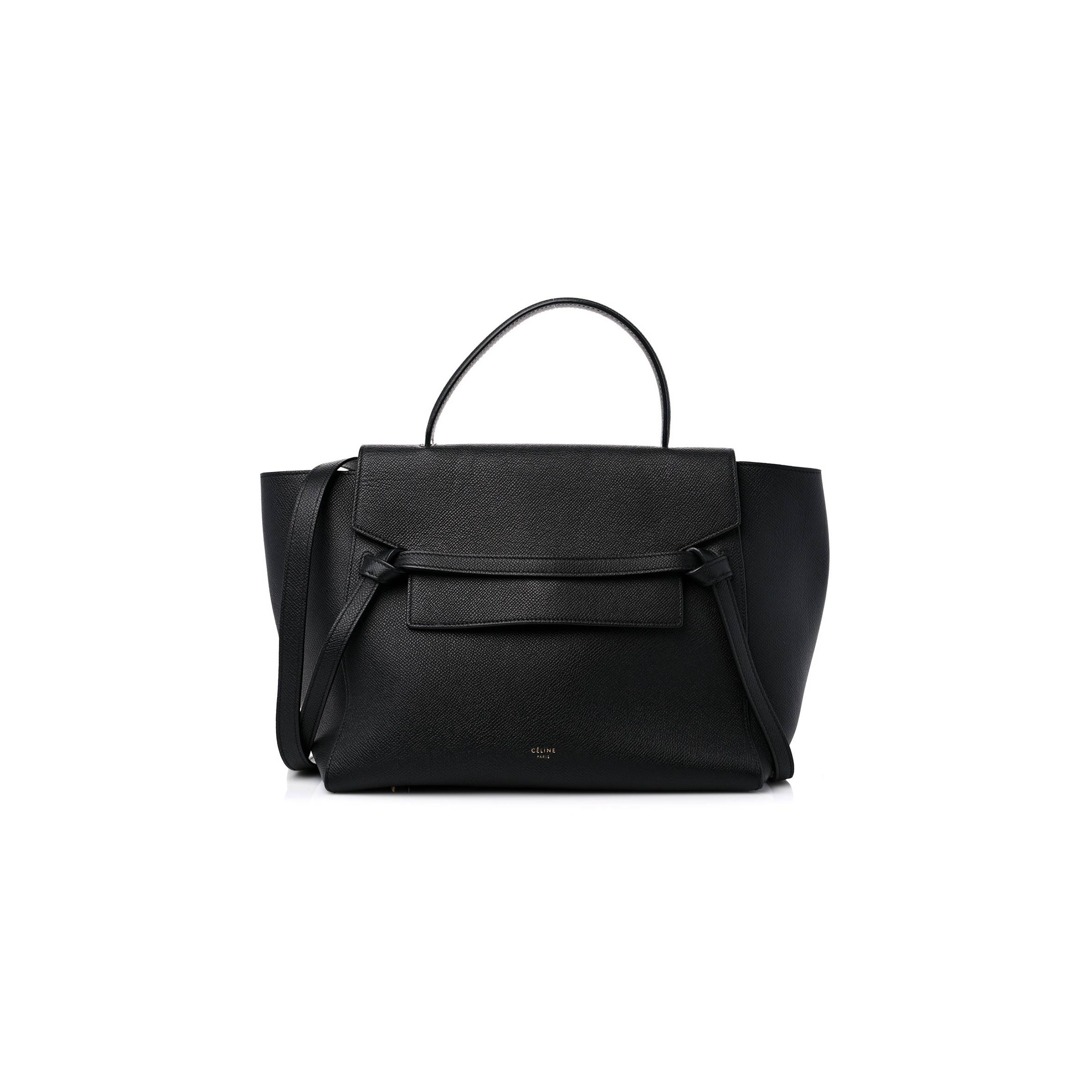 CELINE GRAINED CALFSKIN MICRO BELT BAG BLACK (28*24*15cm)