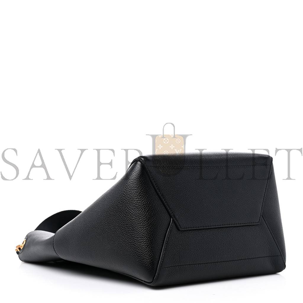 CELINE SOFT GRAINED CALFSKIN SANGLE BUCKET BAG BLACK (32*22*17cm)