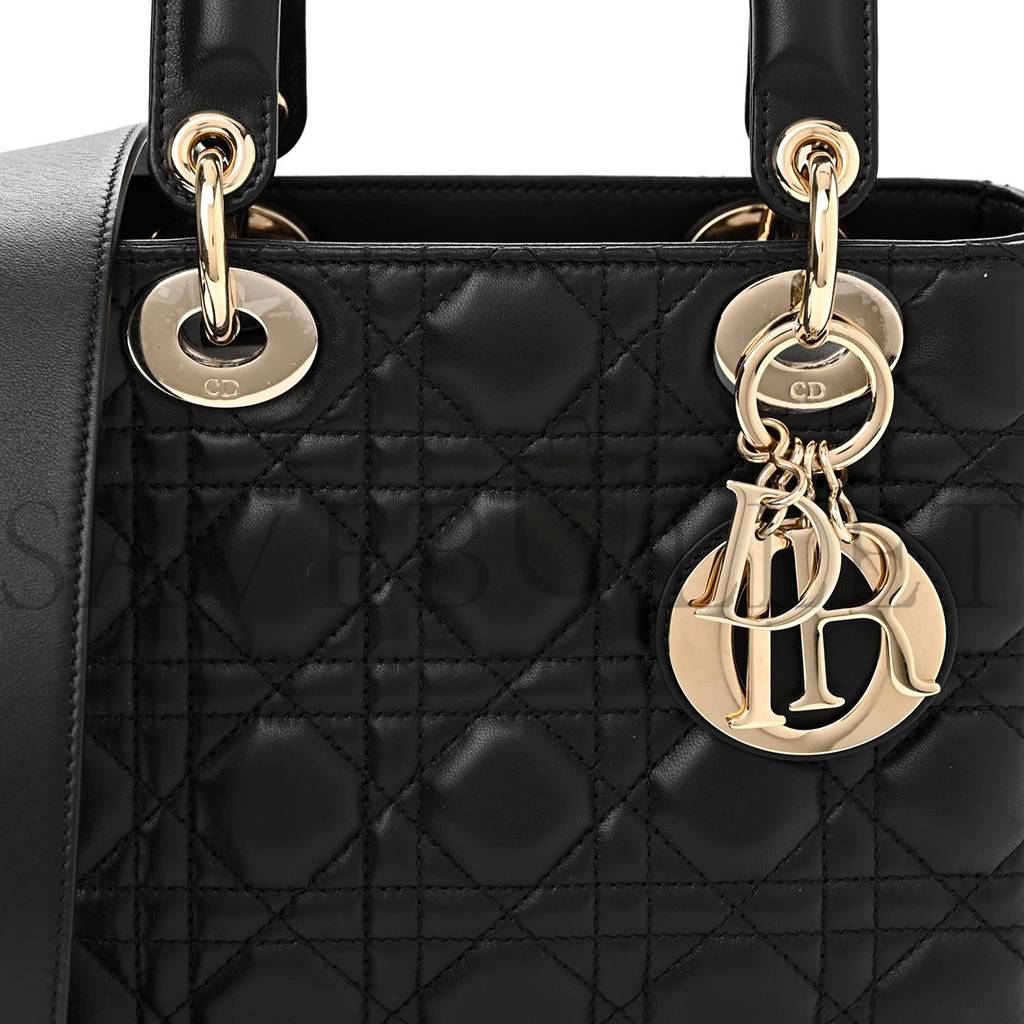 DIOR LAMBSKIN CANNAGE SMALL MY ABCDIOR LADY DIOR BLACK (20*18*8.9cm)