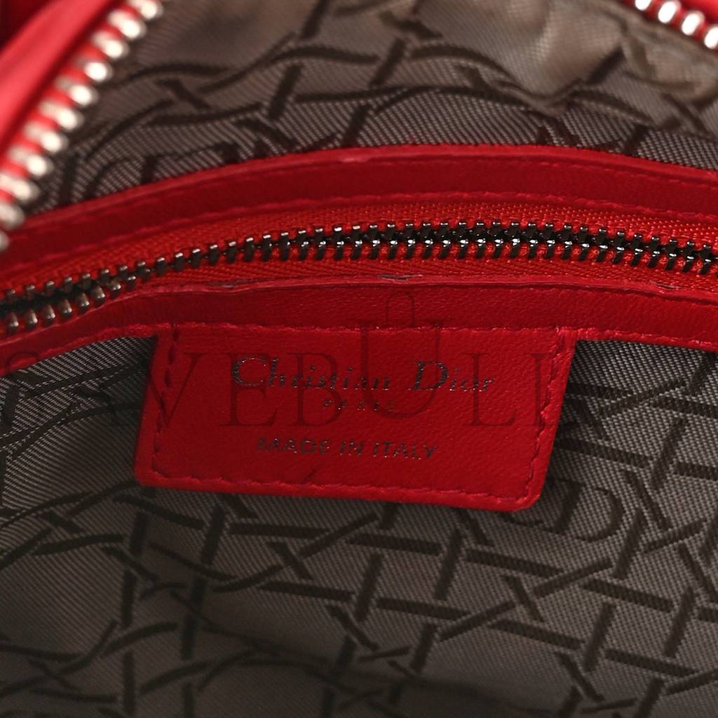 DIOR LAMBSKIN CANNAGE MEDIUM LADY DIOR RED (23*20*12.1cm)