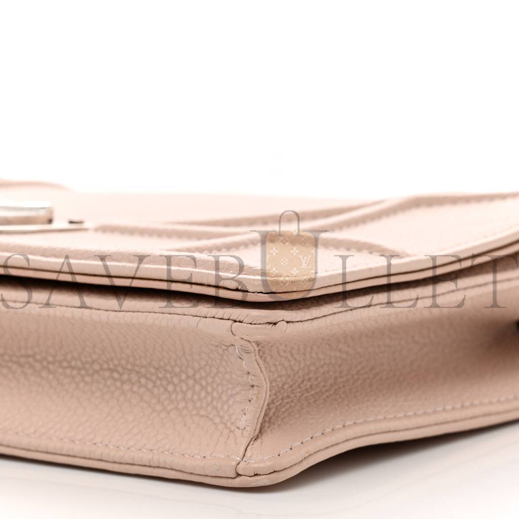 DIOR GRAINED CALFSKIN DIORAMA WALLET ON CHAIN POUCH NUDE (18*13*1.9cm)